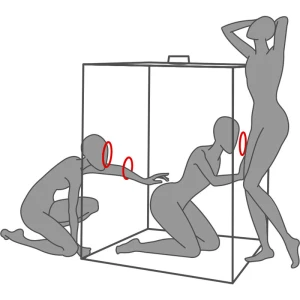 SECRET DOME - KINK CLUB CABIN SCANDALE CZARNO-CZERWONY